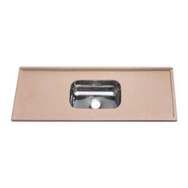 PIA C/ CUBA INOX 140X54 MARRON IMPERIAL DECORALITA
