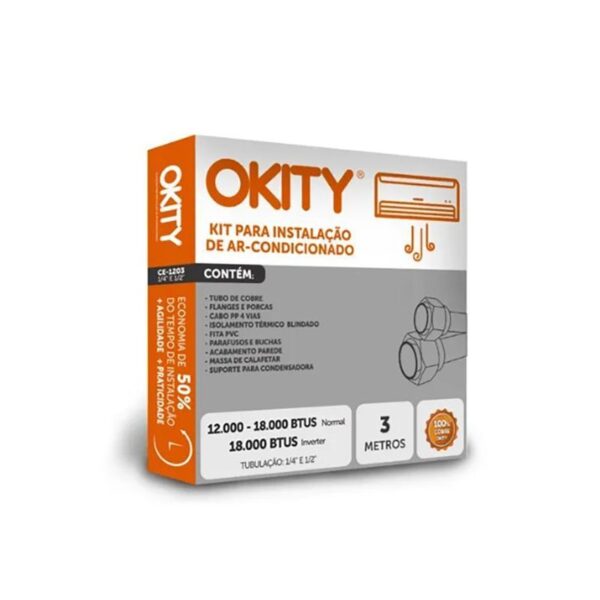 KIT INSTALACAO AR SPLIT 1/4 X 1/2 C/ SUPORTE OKITY