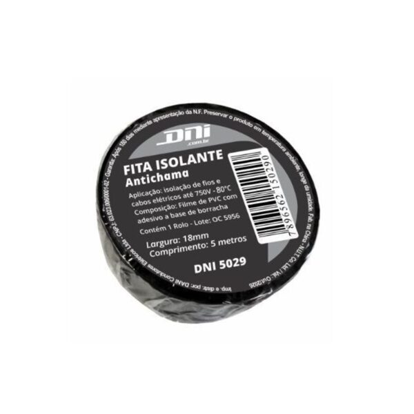 FITA ISOLANTE EM PVC PRETA 5M DNI