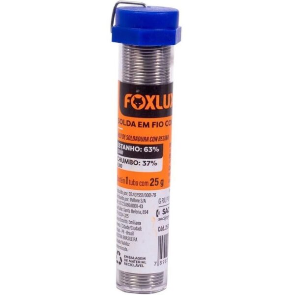 ESTANHO LIGA 6337 TUBO 4M FOXLUX