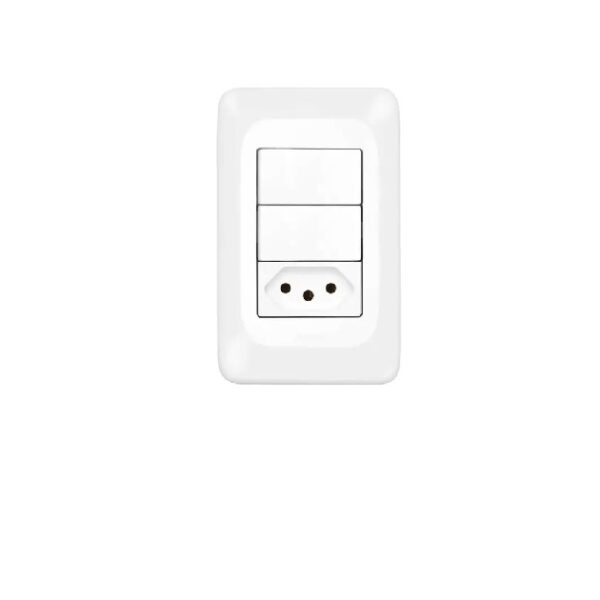 2 INTERRUPTORES SIMPLES  1 TOMADA 2PT 10A 4X2  PIAL POP LEGRAND