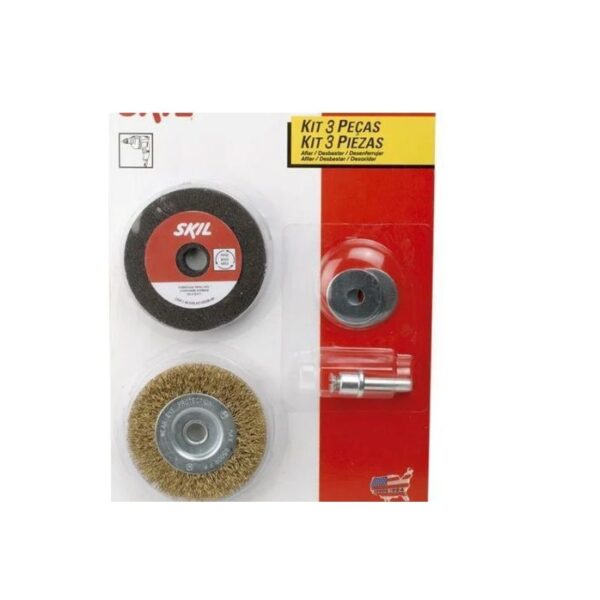 KIT ESCOVAS HOBBY CIRCULAR 2" + COPO 2" + PINCEL 1" 3PCS ACO CARBONO 0.30MM INEBRAS