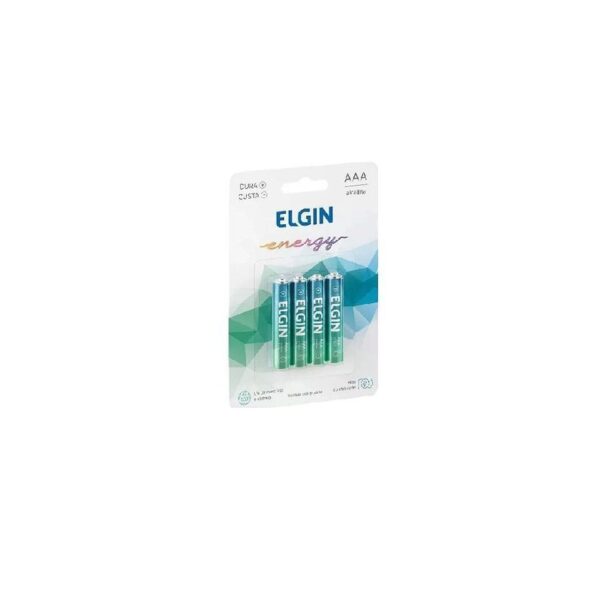 PILHA ALCALINA AAA BLISTER COM 4 PECAS ELGIN