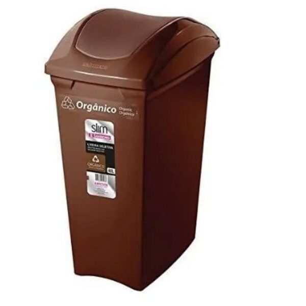 LIXEIRA SELETIVA MARROM PLASTICO 40L SANREMO