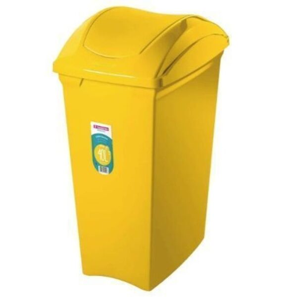 LIXEIRA SELETIVA AMARELA PLASTICO 40L SANREMO