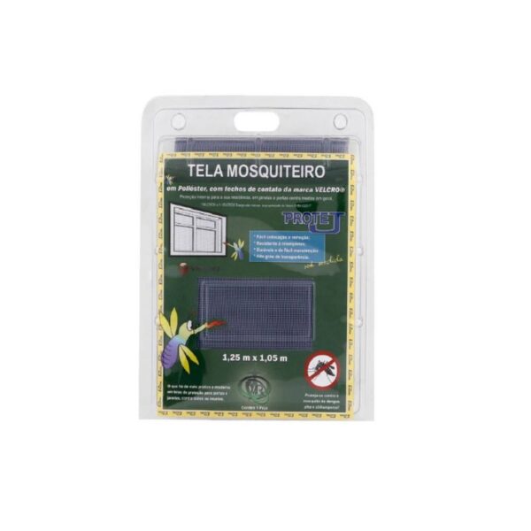 TELA MOSQUITEIRO COM VELCRO 1,25M X 1,25M CINZA VICTORIA REGGIA