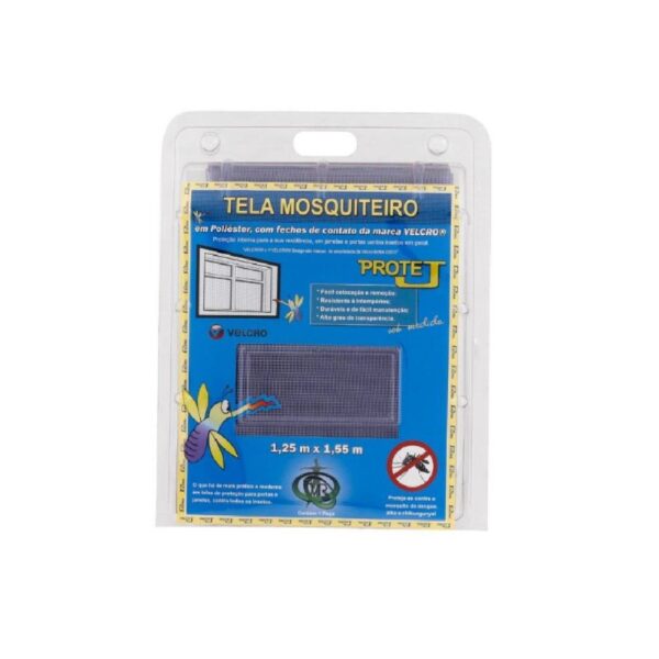 TELA MOSQUITEIRO COM VELCRO 1,25M X 1,55M CINZA VICTORIA REGGIA