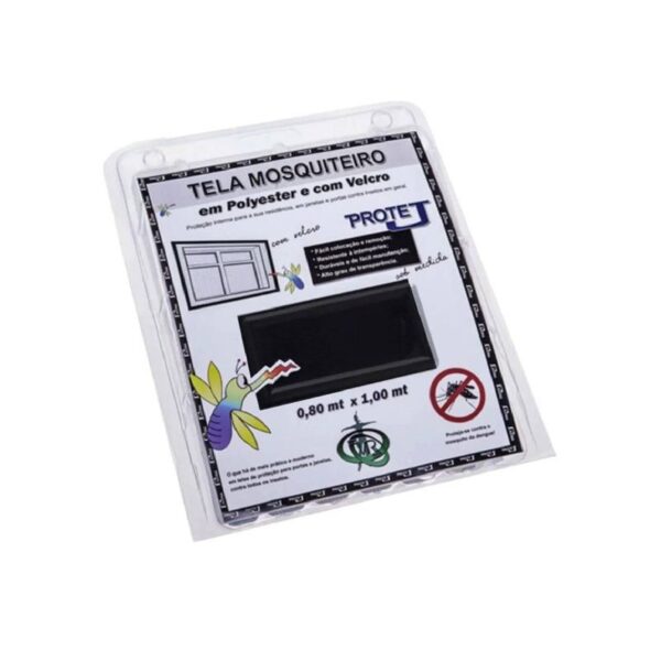 TELA MOSQUITEIRO COM VELCRO 0,80M X 1,00M PRETA VICTORIA REGGIA