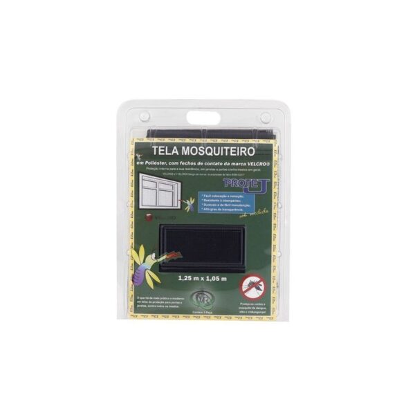 TELA MOSQUITEIRO COM VELCRO 1,25M X 1,05M PRETA VICTORIA REGGIA
