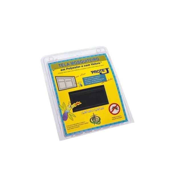 TELA MOSQUITEIRO COM VELCRO 1,25M X 1,25M PRETA VICTORIA REGGIA