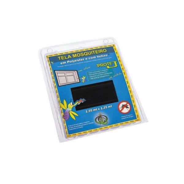 TELA MOSQUITEIRO COM VELCRO 1,25M X 1,55M PRETA VICTORIA REGGIA