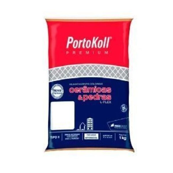 REJUNTE PREMIUM CERAMICAS E PEDRAS CINZA PLATINA 1KG PORTOKOLL