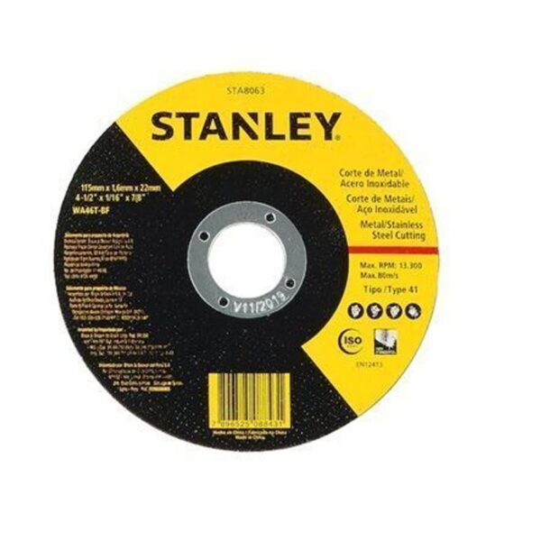 DISCO CORTE INOX 4.1/2"X1,6X22,2MM STANLEY