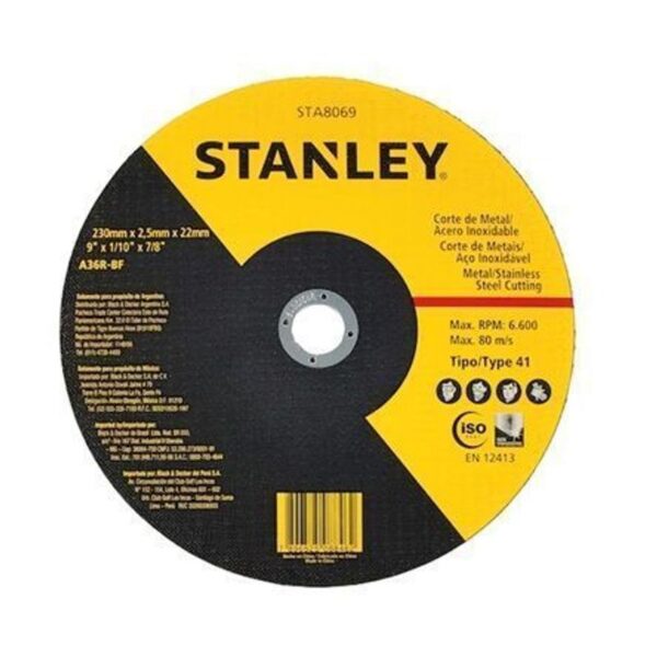DISCO CORTE INOX 9"X2,5X22,2MM STANLEY