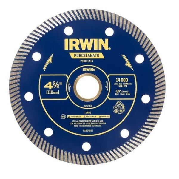 DISCO DIAMANTADO PORCELANATO 4 3/8" IRWIN