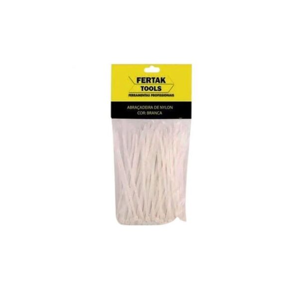 ABRACADEIRA NYLON BRANCA 7,6X300 50 PCS FERTAK