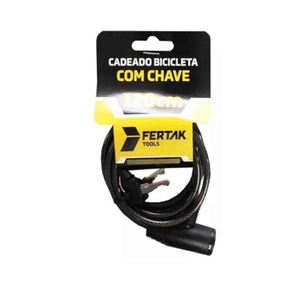 CADEADO BIKE CHAVE 120 CM X 06 MM FERTAK