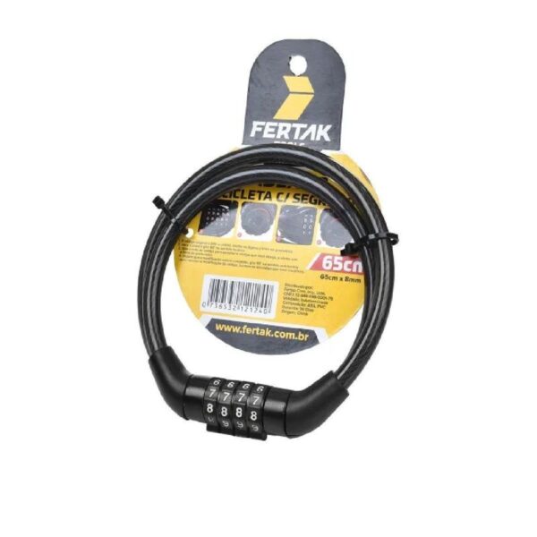 CADEADO BIKE SEGREDO  65 CM X 08 MM FERTAK
