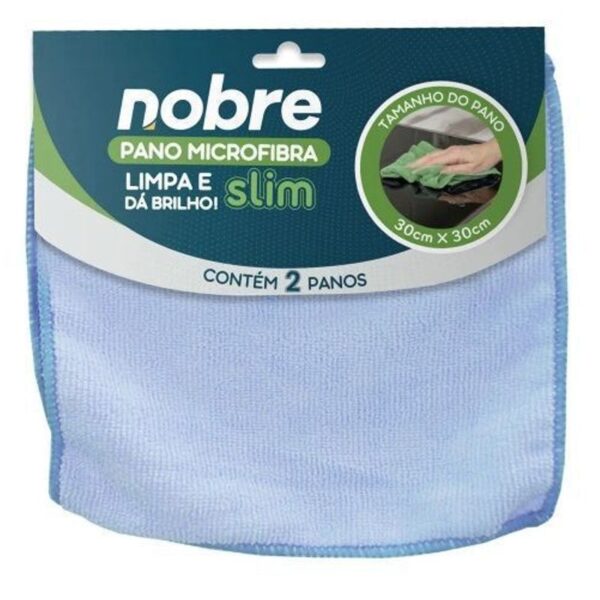 PANO DE MICROFIBRA 30X30CM ( PACOTE C/ 2 UNID.) AZ SLIM - NOBRE