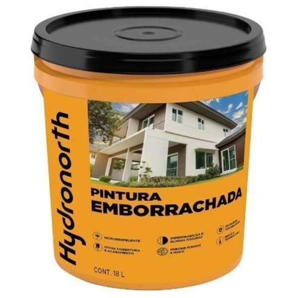 PINTURA EMBORRACHADA FOSCO CINZA RUPESTRE BALDE PLASTICO 18 L HIDRONORTH