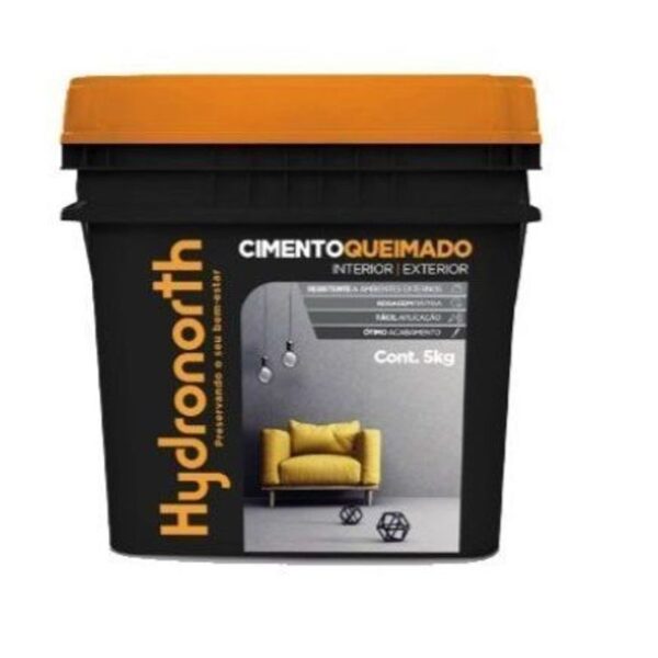 CIMENTO QUEIMADO FOSCO CINZA CRONOS GALAO PLASTICO 5 KG HIDRONORTH
