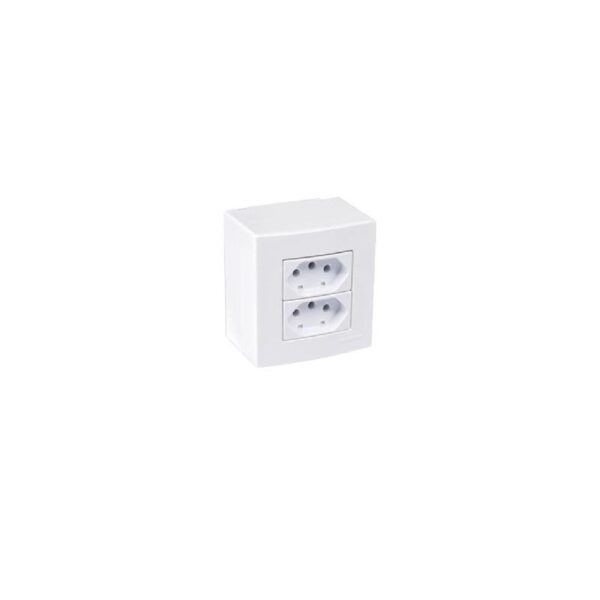 CAIXA SOBREPOR 75X75 C/ 2 TOMADAS 10A 250V C/SUP BR SLE   MARGIRIUS