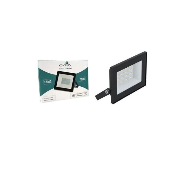 REFLETOR LED 50W 6000K PRETO GAYA