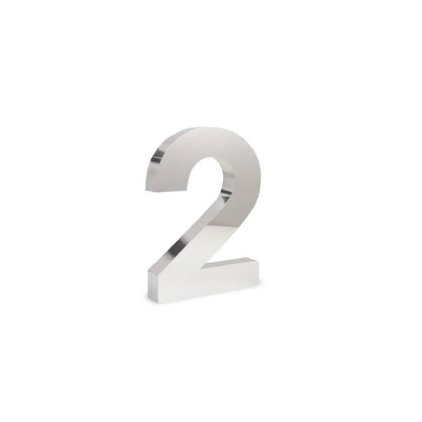 NUMERO RESID 2 CAIXA 150MM INOX   ITALY LINE