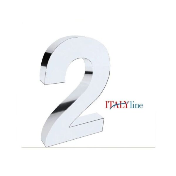 NUMERO RESID 2 CAIXA 200MM INOX   ITALY LINE