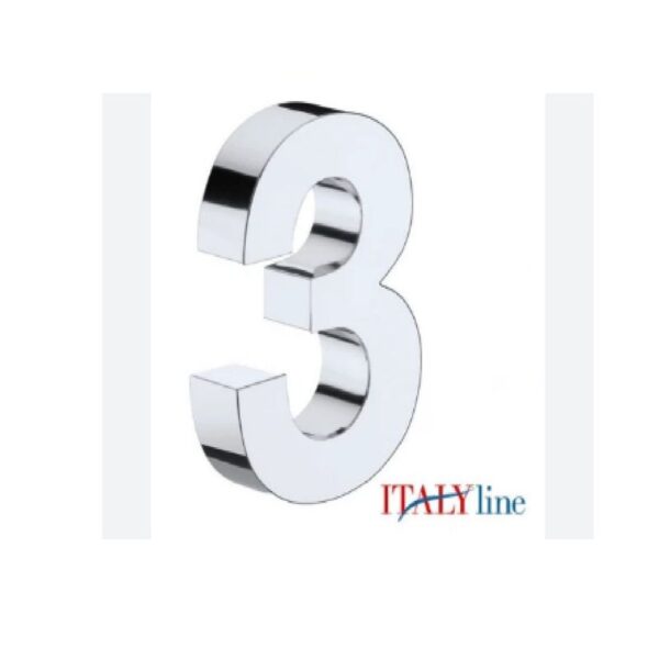 NUMERO RESID 3 CAIXA 200MM INOX   ITALY LINE