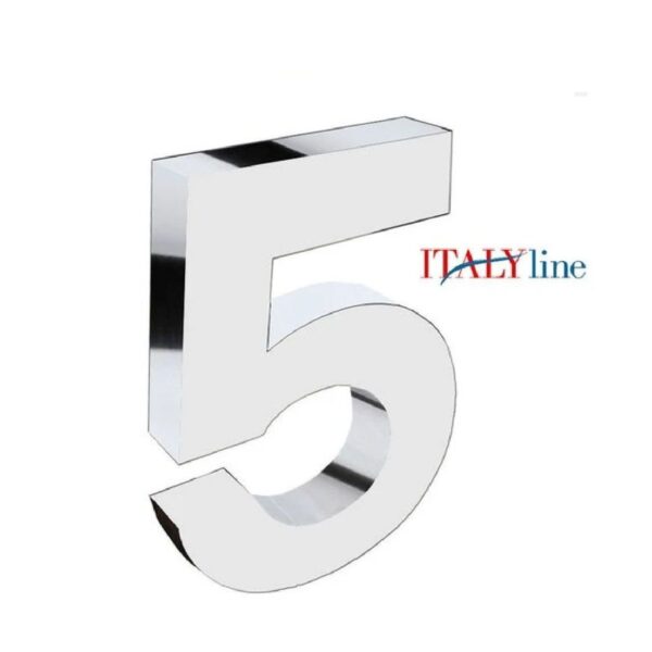 NUMERO RESID 5 CAIXA 200MM INOX   ITALY LINE