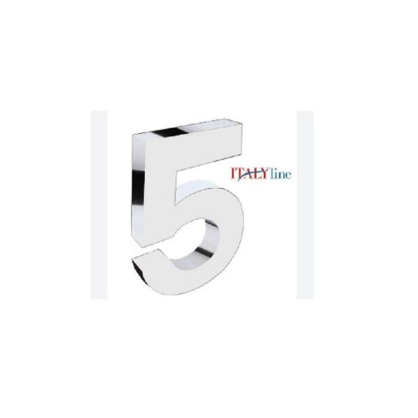 NUMERO RESID 5 CAIXA 200MM INOX  ITALY LINE