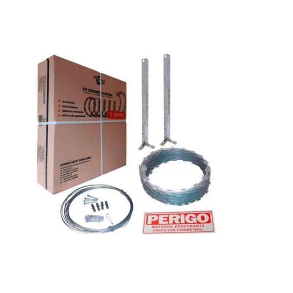 KIT CONCERTINA  PROTETOR PERIMETRAL 45X10 CALHA FORTE