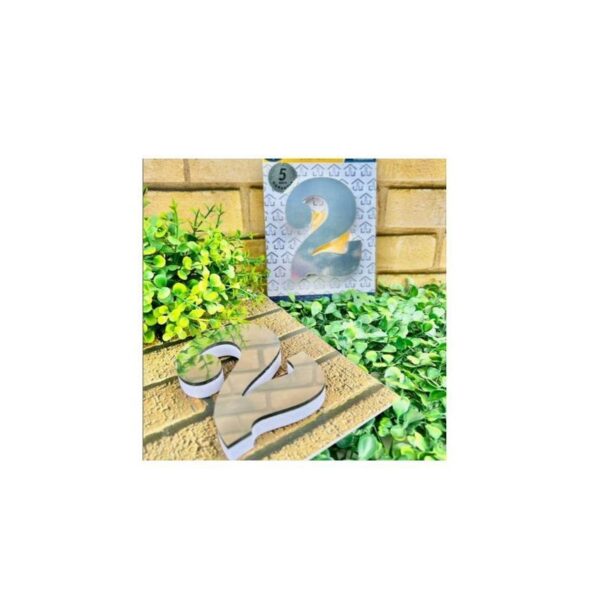 NUMERO RESID ESP 10CM C/ PVC PRATA  2 DECOR CHIC