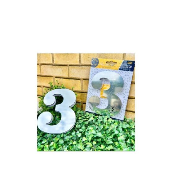 NUMERO RESID ESP 10CM C/ PVC PRATA  3 DECOR CHIC