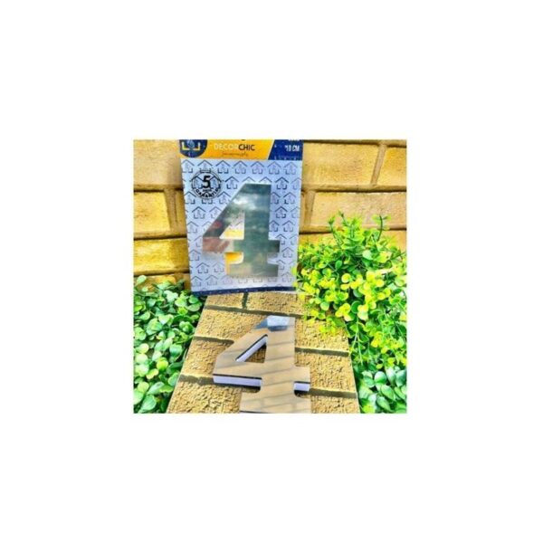 NUMERO RESID ESP 10CM C/ PVC PRATA  4 DECOR CHIC