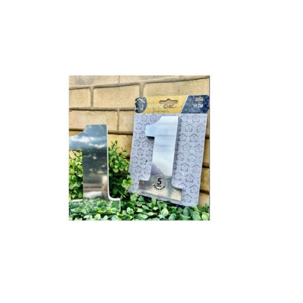 NUMERO RESID ESP 15CM C/ PVC PRATA  1 DECOR CHIC