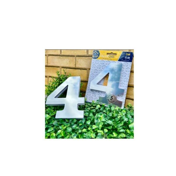 NUMERO RESID ESP 15CM C/ PVC PRATA  4 DECOR CHIC
