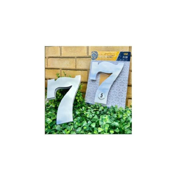 NUMERO RESID ESP 15CM C/ PVC PRATA  7 DECOR CHIC