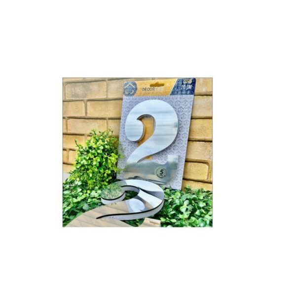 NUMERO RESID ESP 20CM C/ PVC PRATA  2 DECOR CHIC