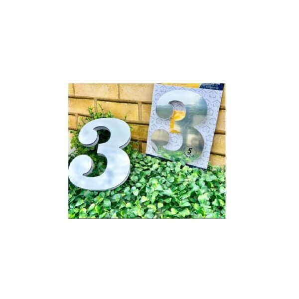 NUMERO RESID ESP 20CM C/ PVC PRATA  3 DECOR CHIC