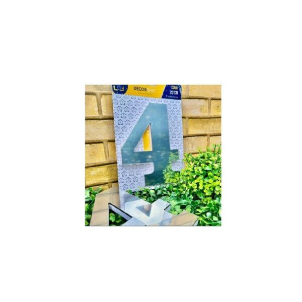 NUMERO RESID ESP 20CM C/ PVC PRATA  4 DECOR CHIC