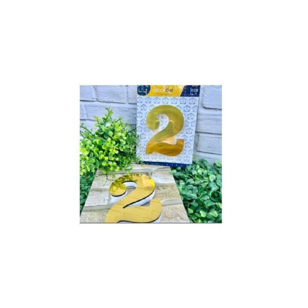 NUMERO RESID ESP 10CM C/ PVC OURO  2 DECOR CHIC