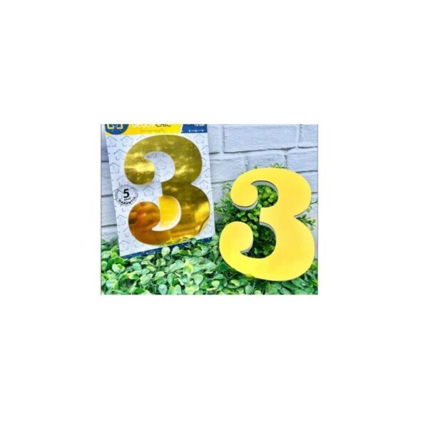 NUMERO RESID ESP 10CM C/ PVC OURO  3 DECOR CHIC