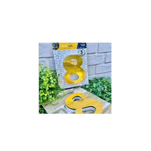 NUMERO RESID ESP 10CM C/ PVC OURO  8 DECOR CHIC