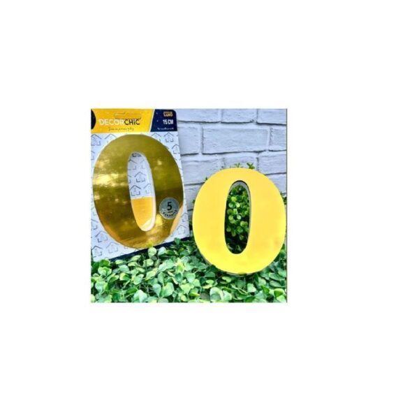 NUMERO RESID ESP 15CM C/ PVC OURO  0 DECOR CHIC