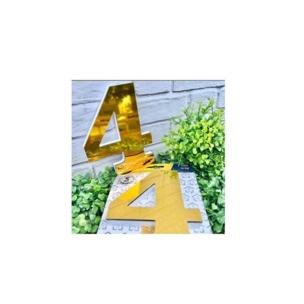NUMERO RESID ESP 15CM C/ PVC OURO  4 DECOR CHIC