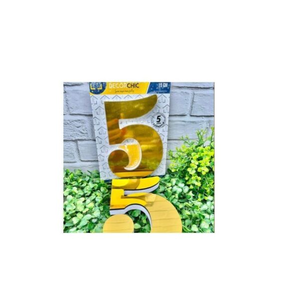 NUMERO RESID ESP 15CM C/ PVC OURO  5 DECOR CHIC