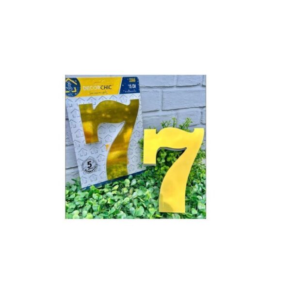 NUMERO RESID ESP 15CM C/ PVC OURO  7 DECOR CHIC