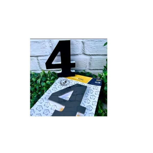 NUMERO RESID ESP 10CM C/ PVC PRETO  4 DECOR CHIC